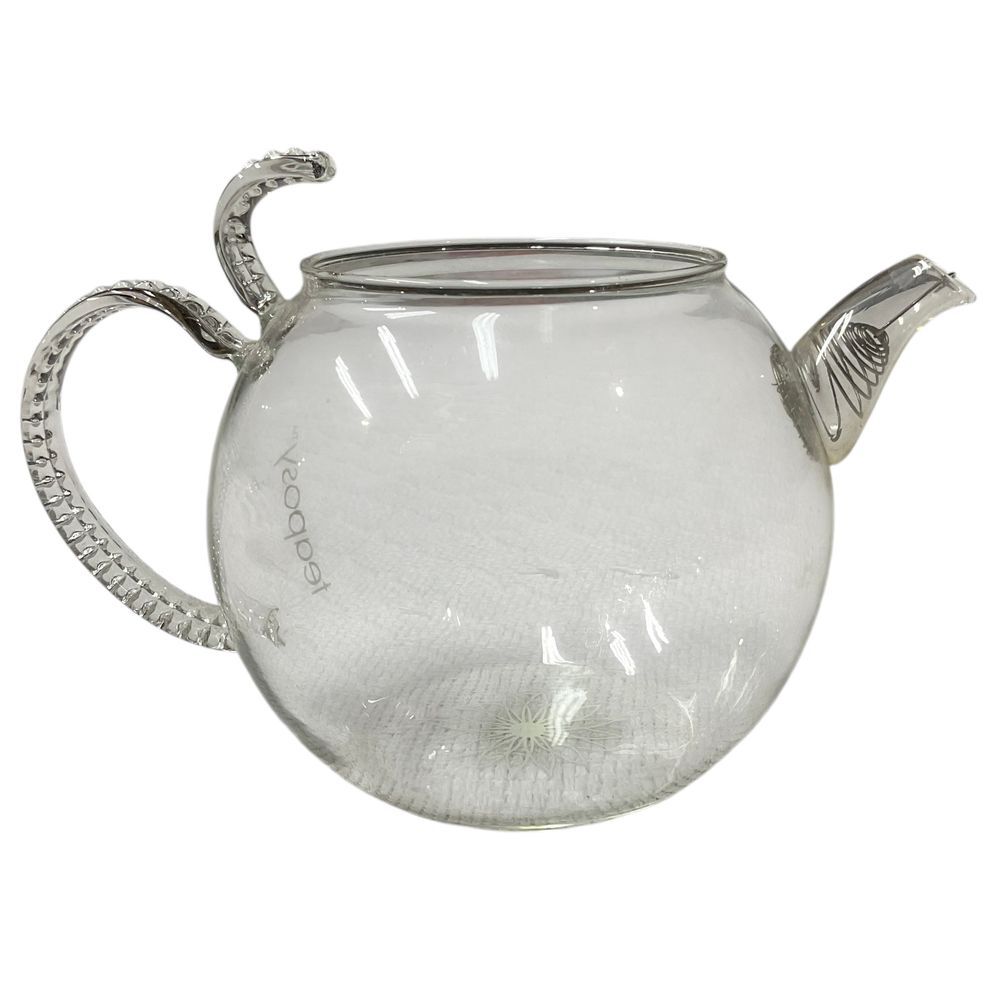 Teaposy Elegant‎ Glass Teapot with Glass Spiral Handle Design Modern Brewing Pot